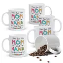 Alphynix 1 pièce, mug café maman, mug j'ai deux titres maman et mamie, tasse je assure les deux, cadeau pour femmes décoration fleurie tasse à thé pour fête des mères, mamie super idée cadeau pour anniversaire,Le cadeau de la saint-valentin, cadeau d’anniversaire image 0