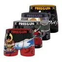 FREEGUN Lot de 4 boxers pour garçons One Piece rouge/noir/orange/vert/violet - Taille 12/14 ans image 0