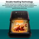 Hisense 6.3L Air Fryer - Black, 1800W,  Energy-Saving, Colour Touch Display, Cooker with 10 Cooking Functions, HAF1800DCDUK image 2