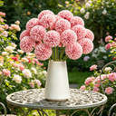 Yuejia 6PCS 11.4in/29cmArtificial Chrysanthemum Bouquet of Flowers,Artificial Silk Flower, Decor for Wedding, Party Decorate, Home Room Ornament, Simulation Plants(pink) image 2