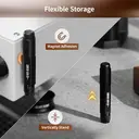 MHW-3BOMBER Outil WDT rétractable, outil de distribution d'espresso avec rangement magnétique, outil de mélange de café à portée réglable pour barista, 0,4 mm 8 aiguilles en acier inoxydable avec 8 supplémentaires, noir, T6188B-OS image 3