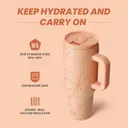 Bottle Bottle 40 oz Stainless Steel Vacuum Tumbler with Handle and Straw, Yellowflower image 2