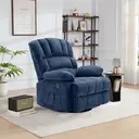 HONEYOU Fauteuil inclinable matelassé à bascule - Bleu image 1