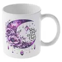 Alphynix 1 Mug blanc 33cl avec citation céleste "Reste sauvage enfant de lune" & design lune violette cristal, cadeau de Noël ou Thanksgiving zodiacal mystique,Le cadeau de la saint-valentin, cadeau d’anniversaire image 3