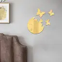 WhereHike Lot de 4 stickers miroir muraux en PVC Papillons dorés - 19 x 19 cm image 3