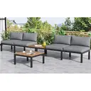 Garten-Lounge-Set (2 Zweisitzer, 2 Beistelltische, 1 Tisch), Grau image 2