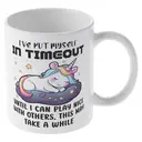 Alphynix 1 Stück, lustige Einhorn-Kaffeetasse 'JE ME SUIS MIS EN RETRAIT JUSQU'À CE QUE JE PUISSE JOUER GENTIMENT AVEC LES AUTRES, CELA PEUT PRENDRE UN CERTAIN TEMPS' Mug,Le cadeau de la saint-valentin, cadeau d’anniversaire image 3