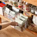 Boîte de Rangement avec Poignée Intégrée - Grande Capacité pour Cosmétiques, Serviettes, Savon et Shampooing - Idéale pour la Salle de Bain - Lot de 4 - Transparent image 5