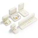 Oirlv Ring Box， Velvet White Ring Ear Stud Earrings Box Jewelry Display Engagement Wedding Keepsake Gift Box for Proposal，Engagement， Wedding， Bridal Ring Box, New Year Sale , Top gift picks image 1