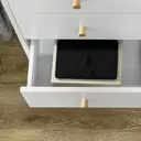 HOMCOM Chest of Drawers, 3-Drawer Storage Organiser Unit with Wood Legs for Bedroom, Living Room, White image 7