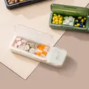 JORDAN&JUDY Small Pill Organizer Portable Mini Daily Pill Case Tablet Cutter Storage Box 1 pc White image 9