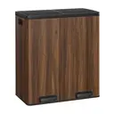 SONGMICSHOME  Kitchen Pedal Bin, 2-Compartment Recycling Rubbish Bin with Soft Close Lids, for Home, Removable Inner Buckets, Walnut image 0