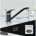 Auralum robinet de cuisine monocommande pivotant à 360 ° - noir image 3