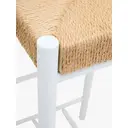 Interiors by Premier Bar Stool Bandar Beech Wood & Hemp Rope White/Natural image 1