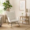 Fauteuil à Bascule en Velours Beige Urban image 1