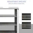 kleankin Under Sink Cabinet, Bathroom Vanity Unit, Storage Cupboard with Adjustable Shelves, White and Grey image 4