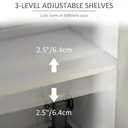 HOMCOM Modern Sideboard with 2 Cupboards, Kitchen Storage Cabinet for Living Room with Adjustable Shelves, 4 Doors and Solid Wood Legs, White image 4