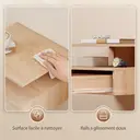 HOMCOM Lot de 2 tables de chevet murales, tables de nuit suspendues avec tiroir coulissant, compartiment ouvert, plateau, style moderne, pour chambre à coucher, 35 x 32 x 22,5 cm, chêne image 6