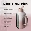 Bottle Bottle RVS vacuüm geïsoleerde sportfles, dubbele deksels inclusief rietjesdeksel, 1,8 L (61 oz), kleur kleurlopend roze, Nieuwjaarsverkoop, top cadeau-ideeën image 4