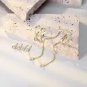 Ever Faith 5-Pair Gold Plated Earrings Set - Stud, Chain and Hoop Earrings Set image 1