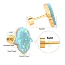 18K PVD Gold Plated Stainless Steel Flower Stud Earrings, Colorful Crushed Stone Inlay Screw Back Piercing image 1