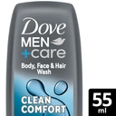 Dove Men+Care Hydrating 3-in-1 Hair Face and Body Wash Clean Comfort 55ml image 2