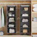 Hanging Closet Organizer, 30x30x90cm, Set of 2, Grey image 2