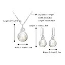 Ever Faith Freshwater Pearl Pendant Necklace with Cubic Zirconia Dangle Earrings image 3