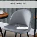 HOMCOM Dining Chairs Chic Velvet Grey/Black 2pcs image 6