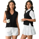 Sweater Vest for Women V Neck Sleeveless Knit Solid Casual Ribbed Preppy Pullover Tops (black, XXL) image 2