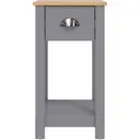 Galano Lilly Bedside Table - Slim Side Table with Storage, Organizer and Cabinet for Bedroom, Hallway or Entryway – Cool Grey/Beaufort Oak image 3