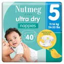 Nutmeg Baby Ultra Dry Nappies Size 5 11-25kg/24-55lbs 40 Pack image 1