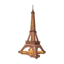Robotime Rolife Night of the Eiffel Tower Wooden 3D Puzzle Building Toys 22x21.3x53cm 1PC,Home decoration, bookshelf decoration,Craft Gifts for Adults and Teens,Educational toys image 0