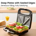 ochama Machine à Sandwich 750W Antiadhésif, Chauffe Double Face, Grille-Pain avec Plaques Fixes, Appareil à Petit-Déjeuner pour Croque-Monsieur et Panini image 4