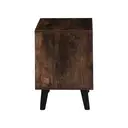 CLIPOP Retro Bedside Table with 2 Drawers and Open Side Storage Cabinet Storage Unit Nightstands Brown image 2