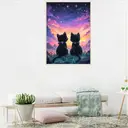 Kit de Peinture Diamant 5D JU7CER - Chat Ciel Étoilé pour Adultes | Set de Peinture DIY | Décoration Murale Maison 30×40cm (12×16 pouces) image 4