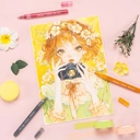 Ohuhu 12 Colour Glitter Metallic Shimmer Marker Pens, Fine Point, Water-based Ink for Crafts & Art Projects image 7