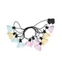 Round Rubber LED String Lights with E27 Base | 10×Warm White Special-Shaped Bulbs
  (50cm Spacing), 50cm Lead Wire, Acrylic Shade (Ø8.5×5.5cm) | With 3AA Waterproof Timer Battery Box, Battery Not Included image 1