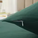 Meeallhome  Washed Brushed Duvet Cover Set 135*200cm/50*75cm*1  dark green image 6