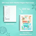 Ohuhu Double-Sided Marker Pads Art Sketchbook Bleedproof - 5.5"x8.5" Small Paper Size - 90 lb/150 gsm Smooth Drawing Paper - 60 Sheets/120 Pages, Spiral Bound Sketching Book for Alcohol Markers Paints image 5