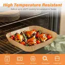Feuilles de Papier Cuisson pour Friteuse à Air, Antiadhésives et Prédécoupées pour un Nettoyage Facile, Inserts Jetables sans Salissures – Grande Taille, Lot de 50 pièces 26×20×6cm image 2