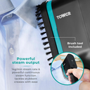 Tower Ceraglide Handheld Garment Steamer with Ceramic Soleplate, 1400W - Black and Teal, T22038TL image 1
