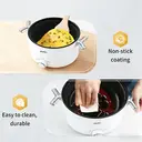 Plodon Electric Hot Pot 2.0L Portable Multifunctional Non-stick Cooking Pot, 1000W Rapid Noodles Electric Pot Wok Slow Cooker for Steak, Egg, Ramen, Oatmeal Soup with Dual Power Control image 5