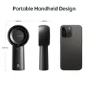 JISULIFE Ventilateur portable à main Life 5, batterie 6000 mAh [jusqu’à 18 h d’autonomie], ventilateur mini portable, rechargeable via USB, 5 vitesses, noir image 9