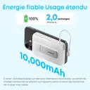 Anker batterie externe 10000 mAh magnétique avec câble USB-C intégré, noir image 2