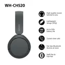 Sony WH-CH520 Wireless On-Ear Headphones (Black) image 1