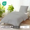 LeBonsoir Parure de lit brossée avec 1 housse de couette 140 x 200 cm et 1 taie d’oreiller 65 x 65 cm, avec fermeture éclair - Gris clair image 0