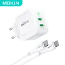 Mokin PD67W GaN Chargeur double USB-C (UE) avec câble 1,2 m - Blanc image 0