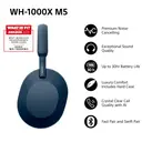 Sony WH1000XM5 Wireless Overhead Noise Cancelling Headphones - Blue image 2