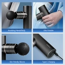 Sunluxy CM20C Electric Handheld Massager Gun – 76W Power, 9-Hour Battery Life, 5 Speed Levels & 4 Massage Heads, Compact Deep Tissue Percussion Massager image 6